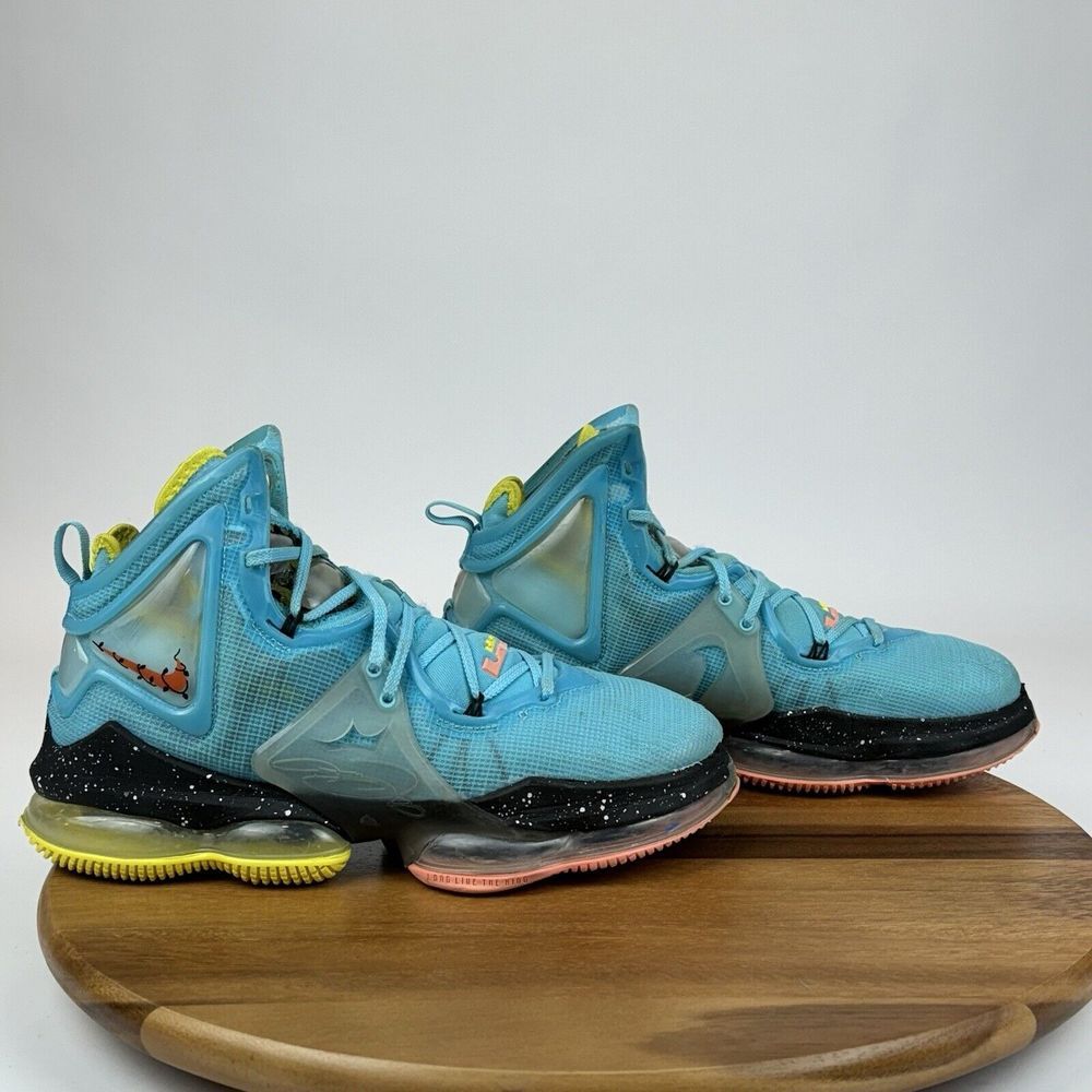 Mens Nike LeBron 19 Christmas Polarized Blue Athletic Basketball Sneakers Size 9